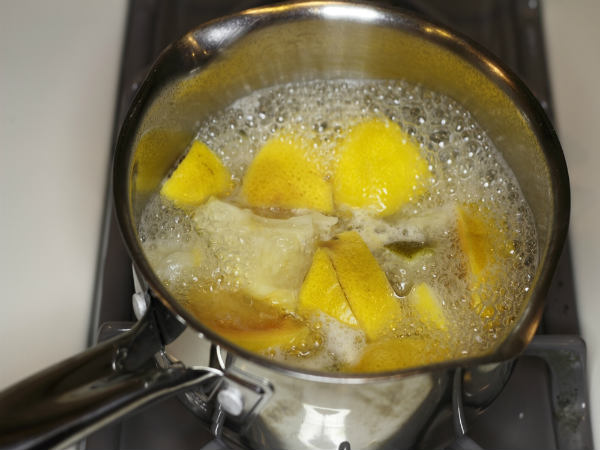 homemade toner with lemon peels