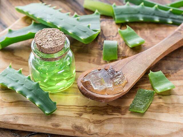 Fresh aloe vera gel for brown spots on legs