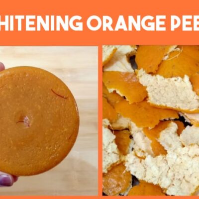 Homemade orange peel soap for skin lightening