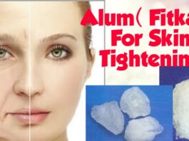 Alum for skin whitening, tightening and pigmentation.