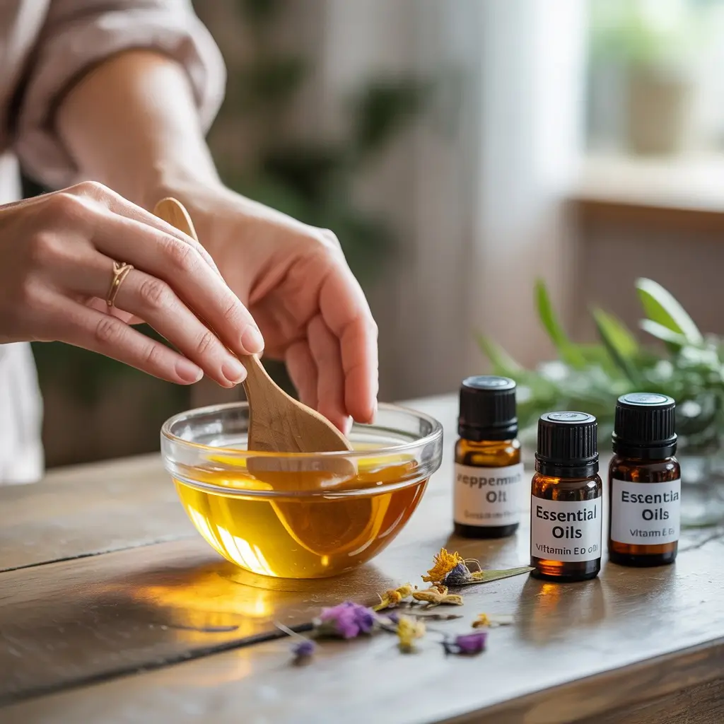 After removing from heat, add essential oil of your choice to make your lotion more effective