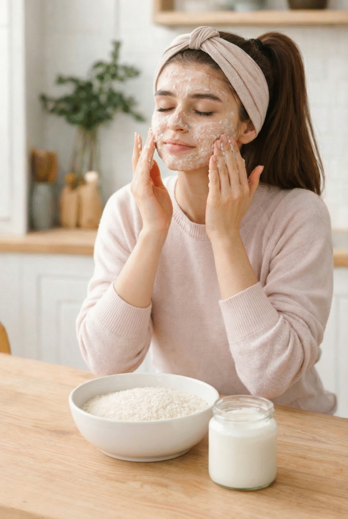 fresh milk cream helps to remove dead skin cells, lighten dark spots and add extra moisture to the skin as the dry skin needs.