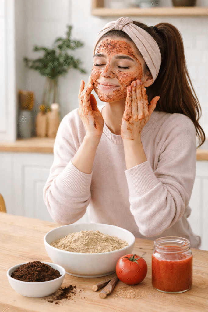 Tomato juice and coffee works well for every skin type