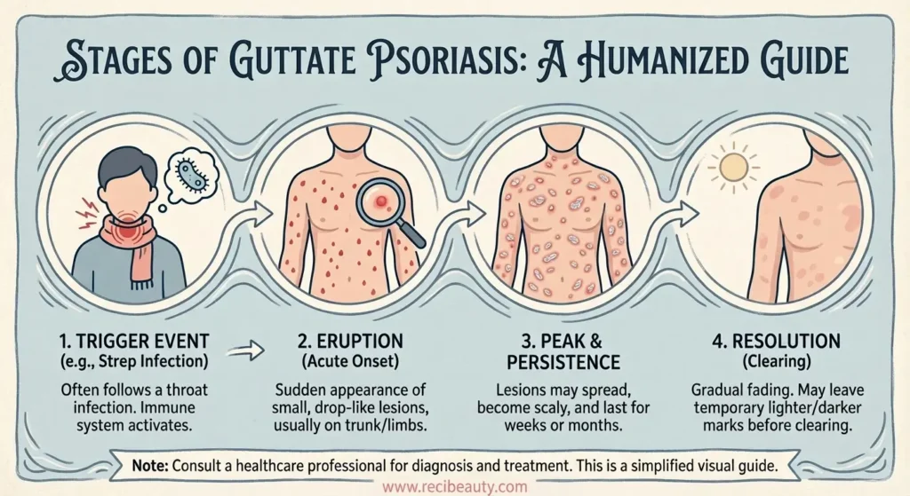 stage of guttate psoriasis with pictures